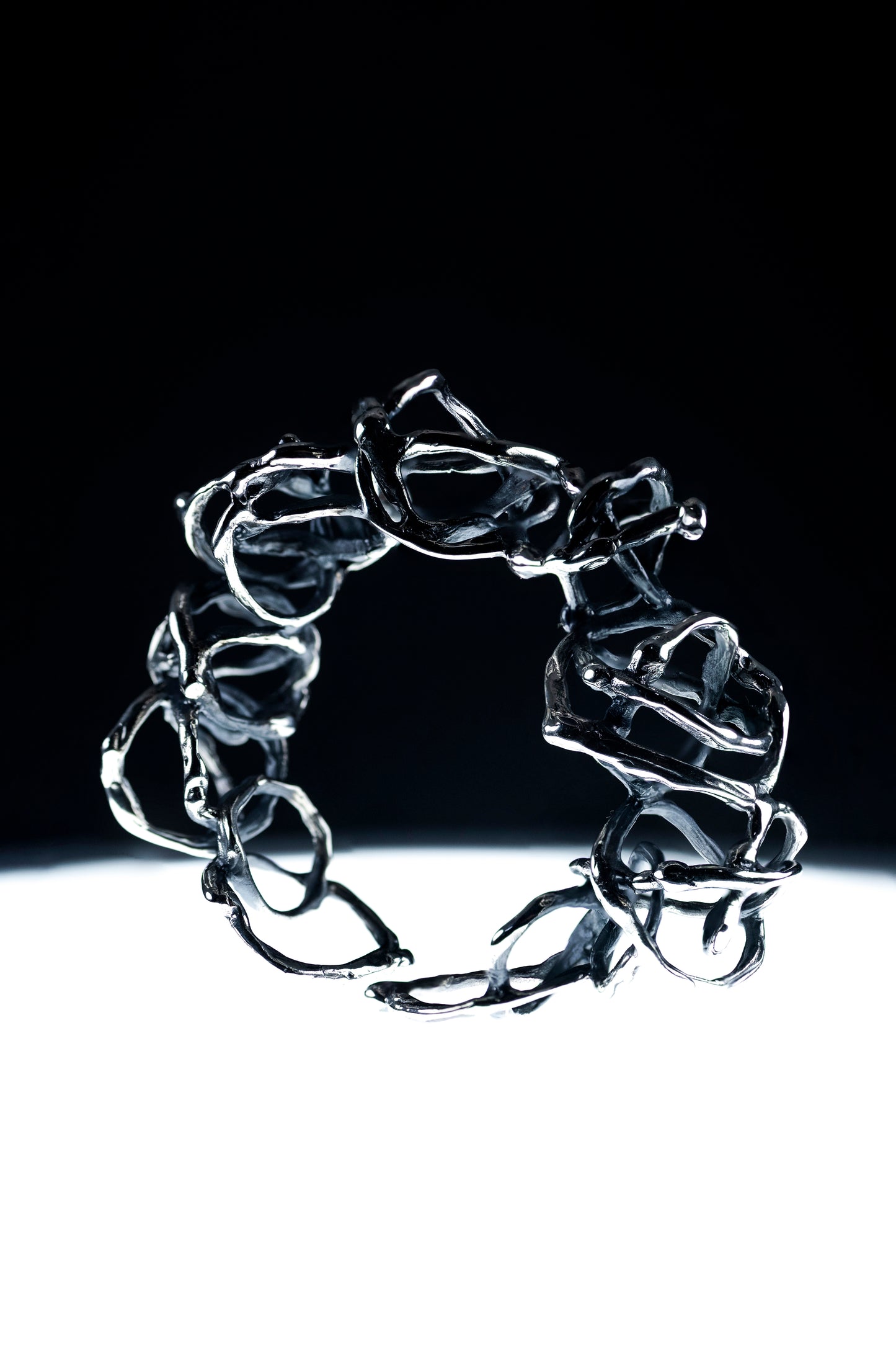 Sculptural Silver Bold Bracelet
