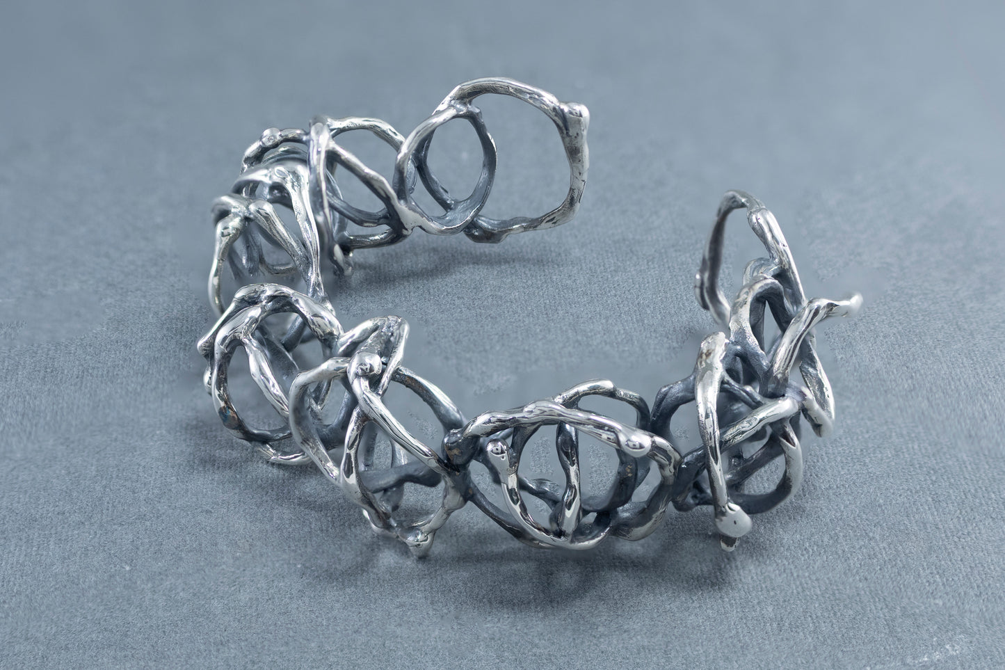 Sculptural Silver Bold Bracelet