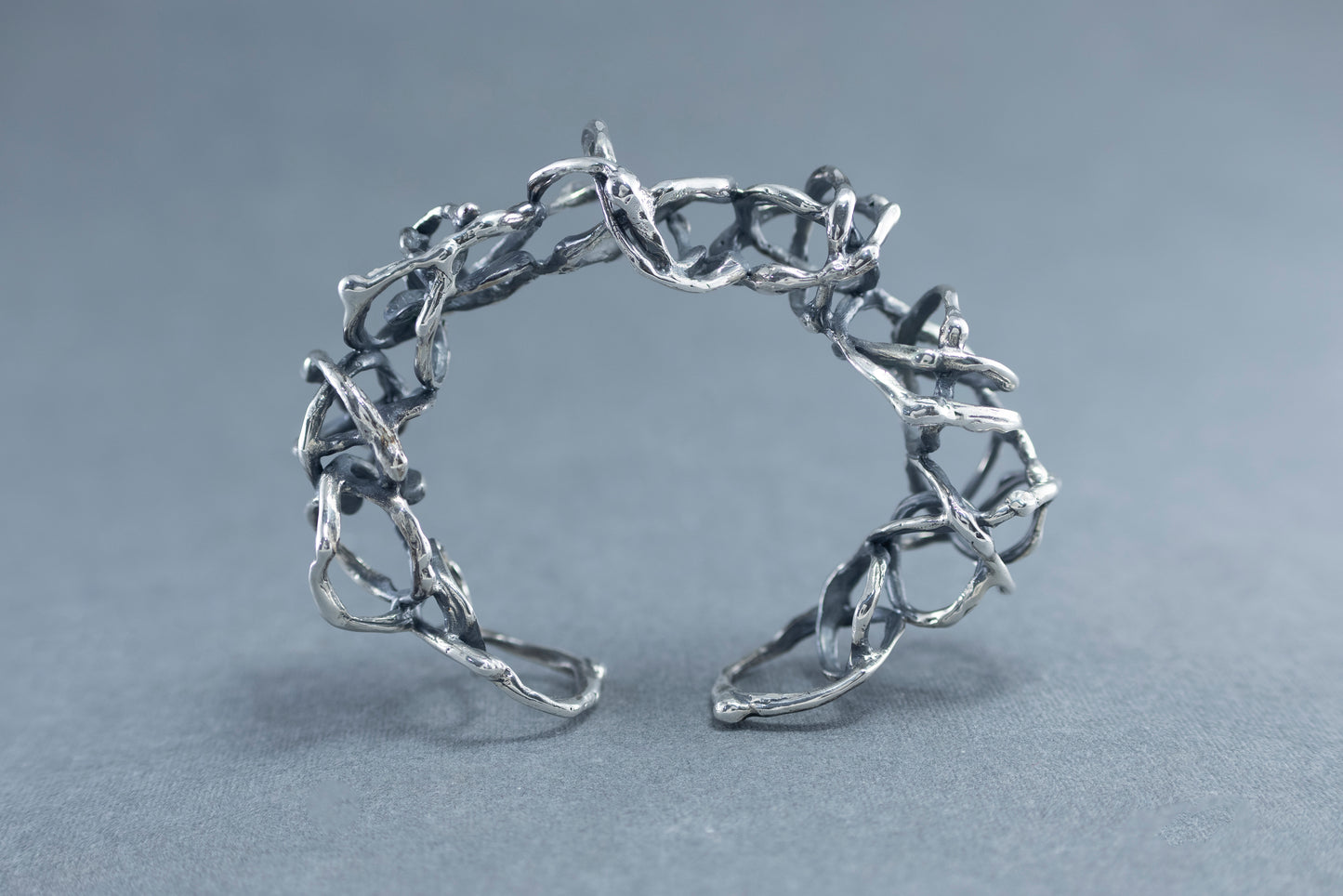 Sculptural Silver Bold Bracelet