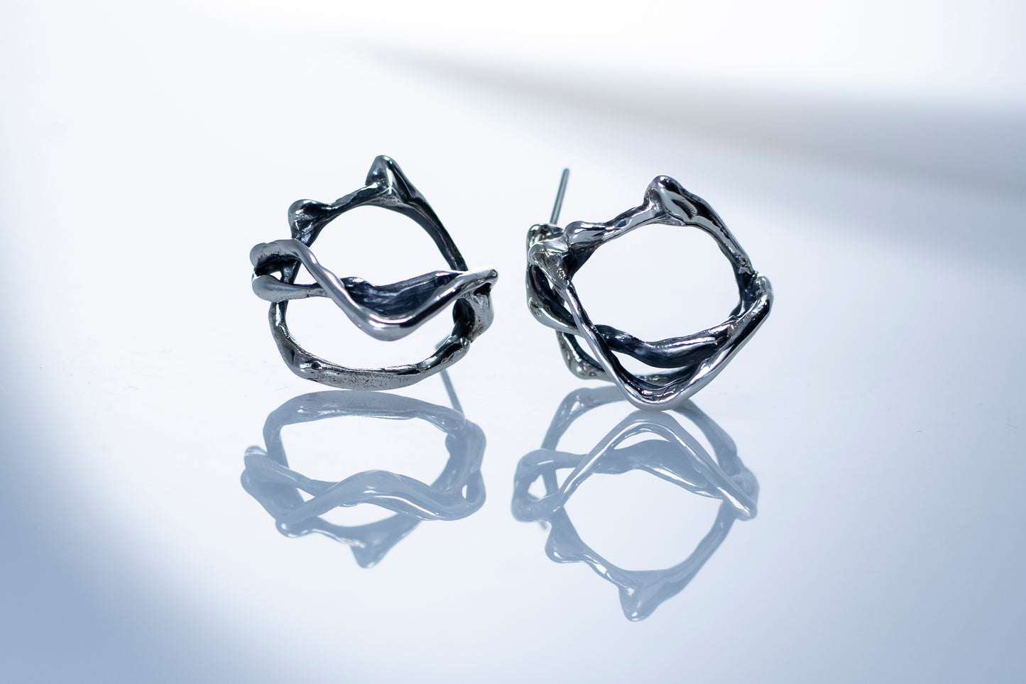 "Moduλa" sterling silver studs