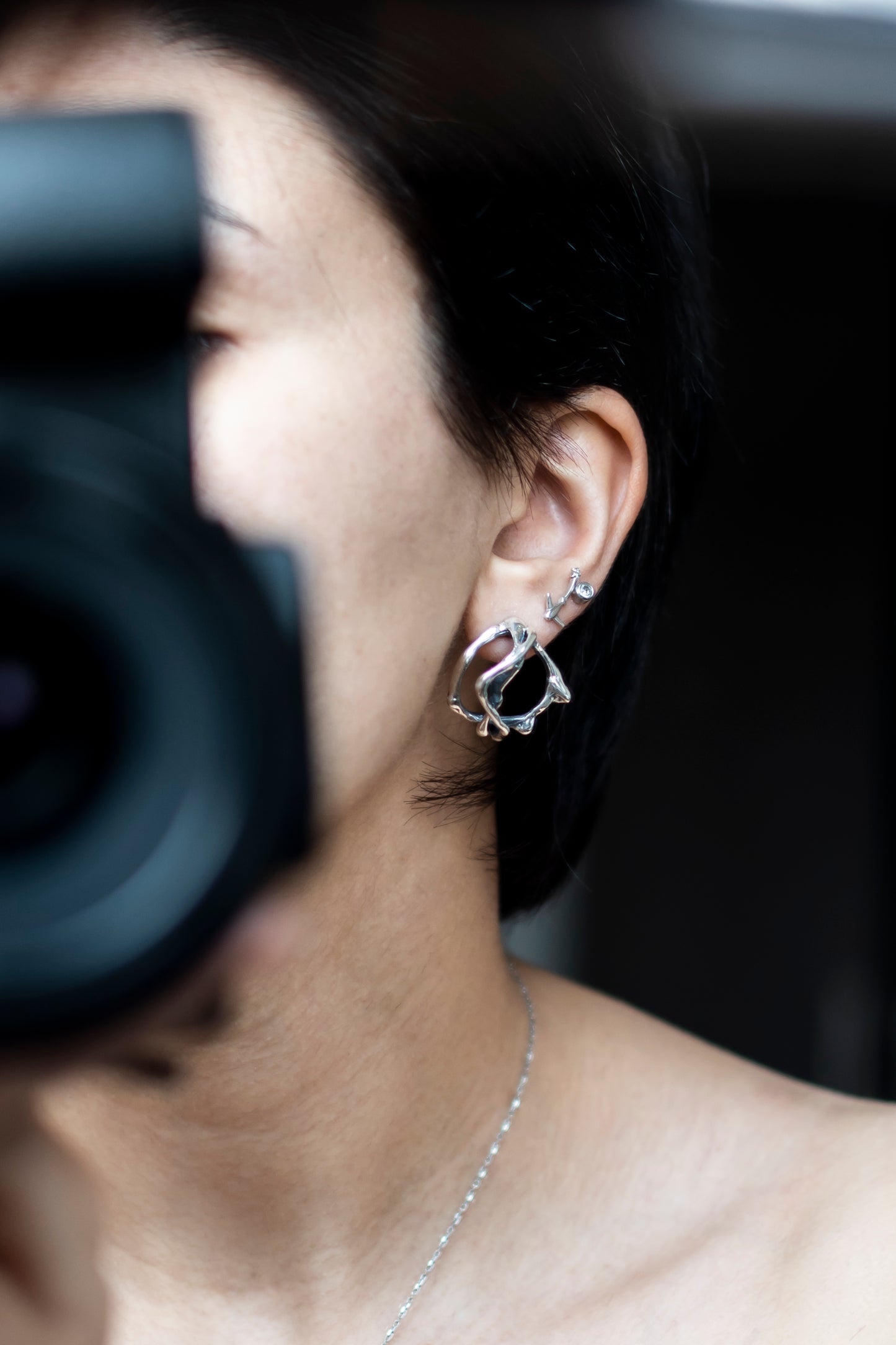"Moduλa" sterling silver studs