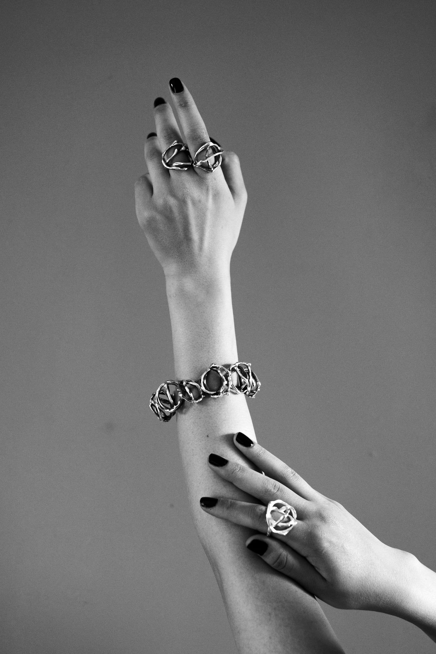 Sculptural Silver Bold Bracelet