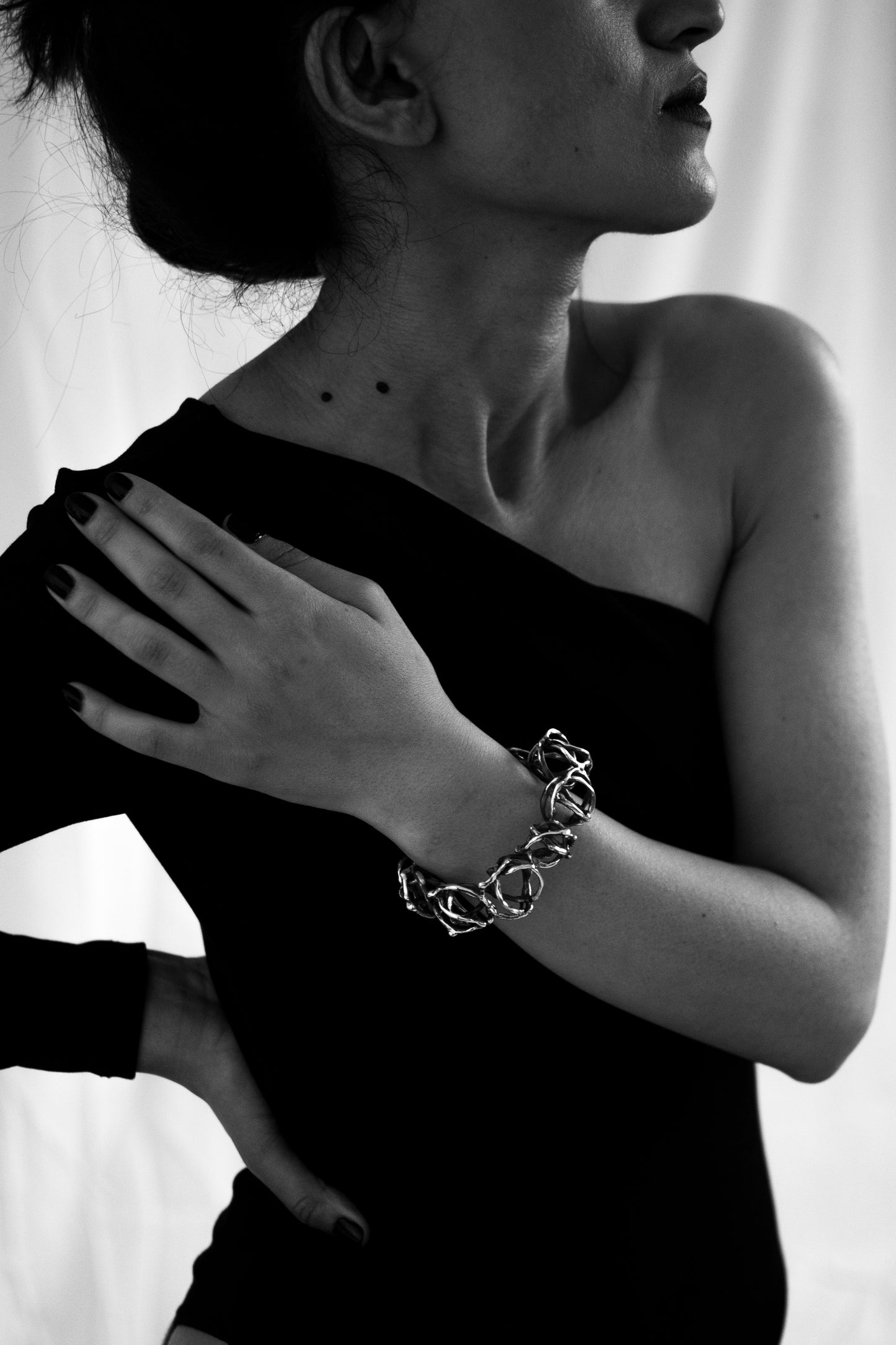 Sculptural Silver Bold Bracelet