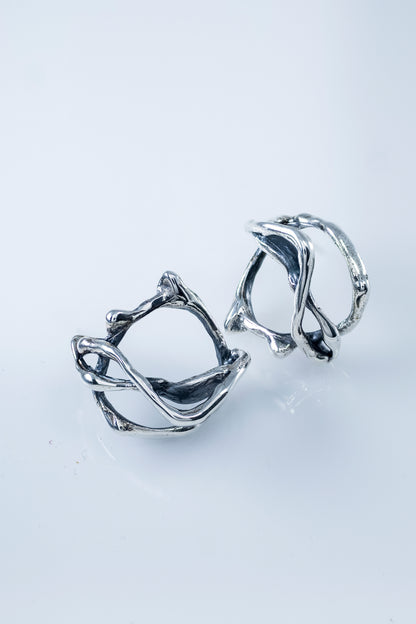 "Moduλa" sterling silver studs