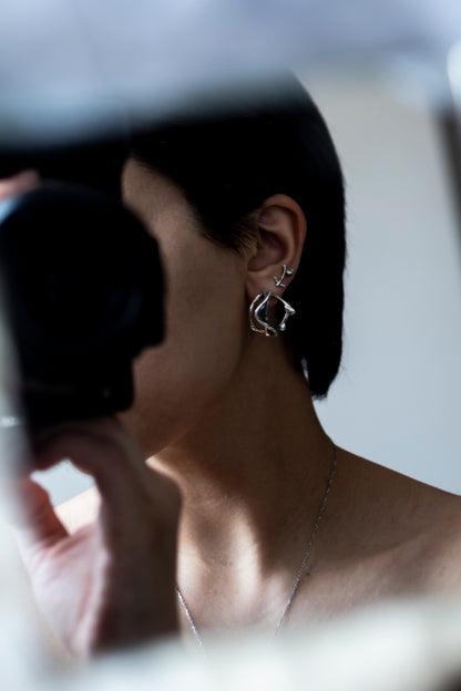 "Moduλa" sterling silver studs