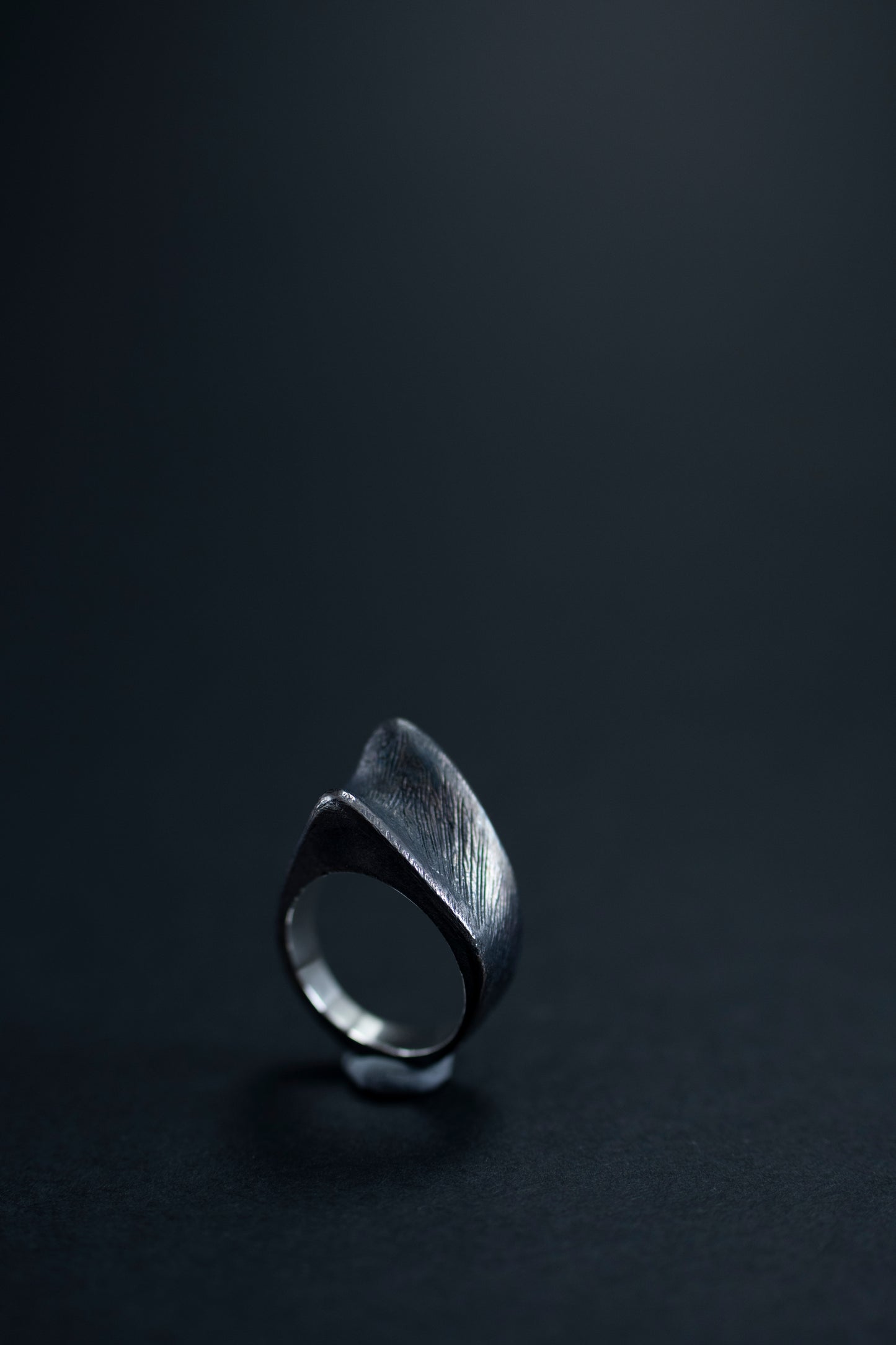 Rough textured Blackened Ring