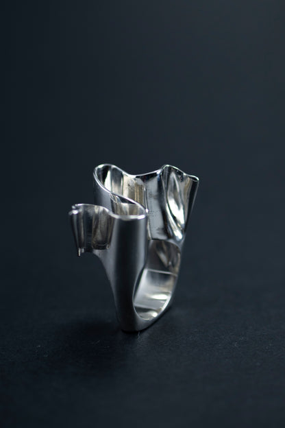 Polished Deformed Metal Sheet Ring