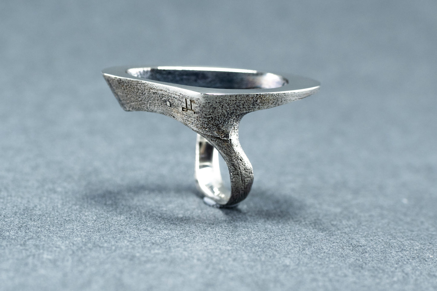 Textured and Polished Silver Ring