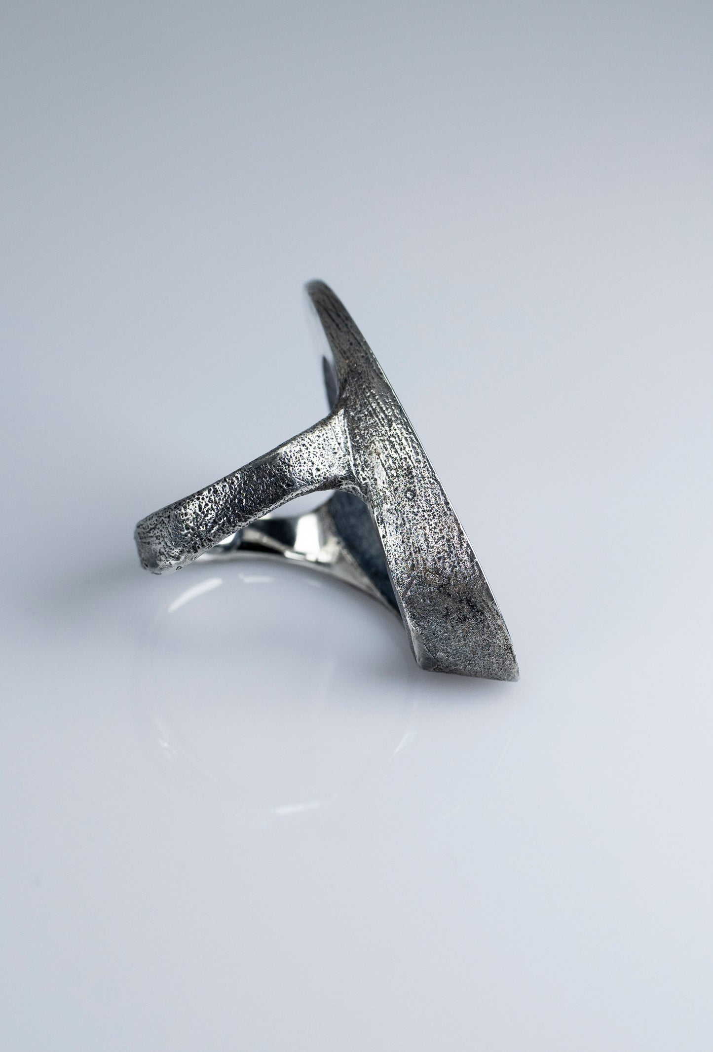 Textured and Polished Silver Ring