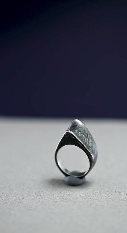 Rough textured Blackened Ring